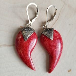 Sterling Silver 925 Coral Claw Style Earrings